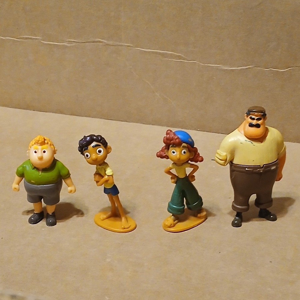 Disney Pixar Luca Mini Cartoon Toy Figures Set 4pc Multicolor Plastic Cake Top